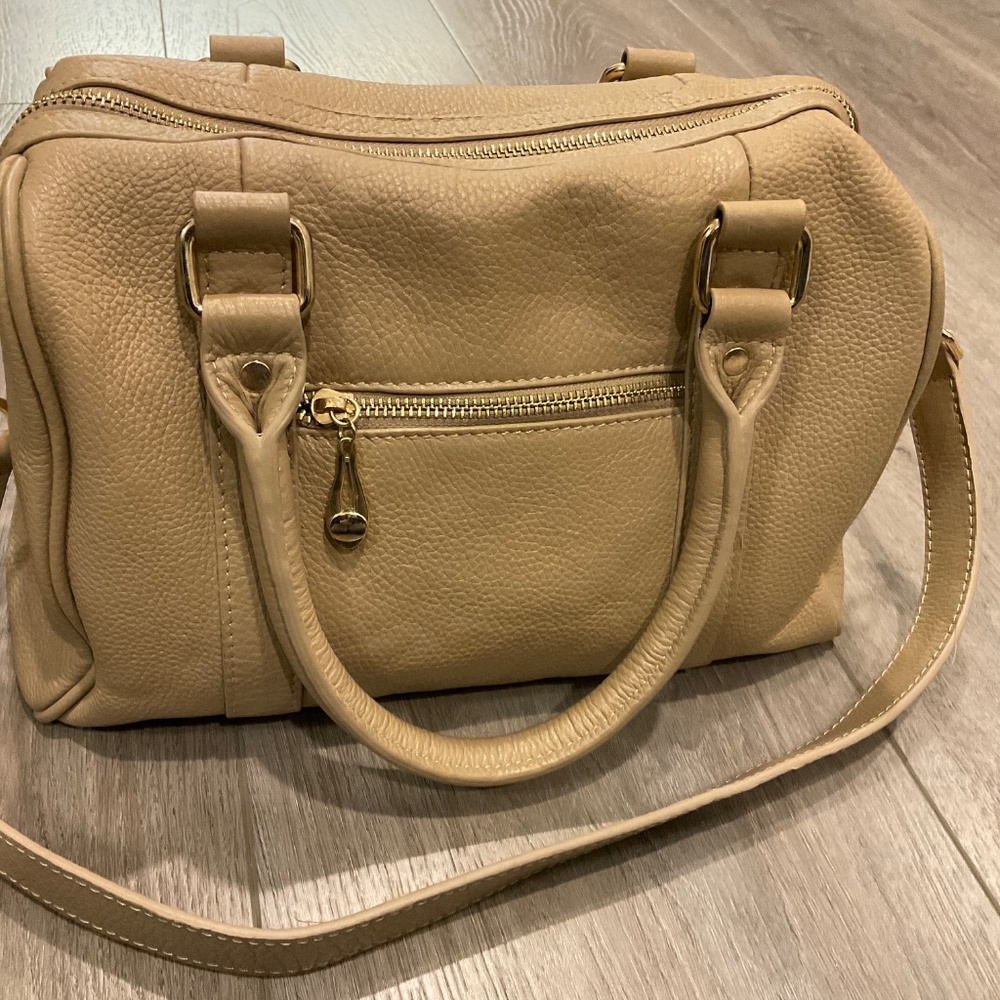 TERZETTO Loreto Pebble Leather Satchel/Shoulder in Camel - Picture 4 of 12